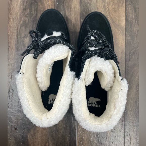 New Sorel Women's Evie Cozy Lace Wedge Boot, Size 9.5, Faux Sherpa Collar - Picture 6 of 14